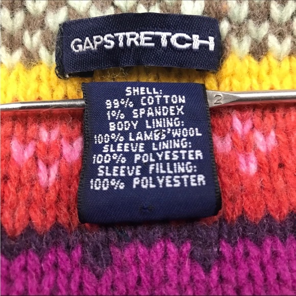 Vintage GAP Jean Jacket Fair Isle Wool Sweater Lining - Picture 10 of 10